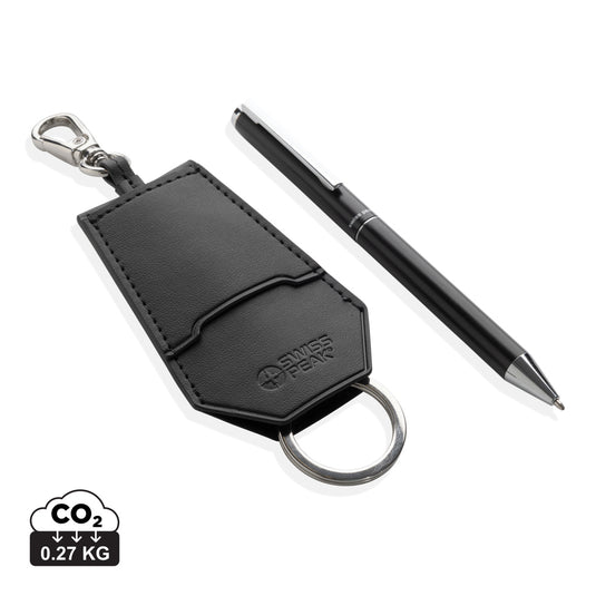 SP Tula RCS certified recycled PU key holder and pen set - Custom Wood Designs