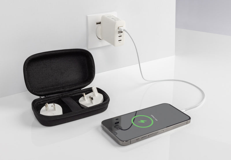 Load image into Gallery viewer, TravelCharge Pro RCS rplastic travel charger with USB C - Custom Wood Designs

