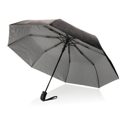 21" Impact AWARE™ RPET 190T Pongee dual colour mini umbrella - Custom Wood Designs