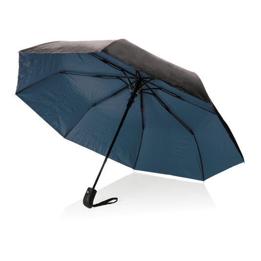 21" Impact AWARE™ RPET 190T Pongee dual colour mini umbrella - Custom Wood Designs