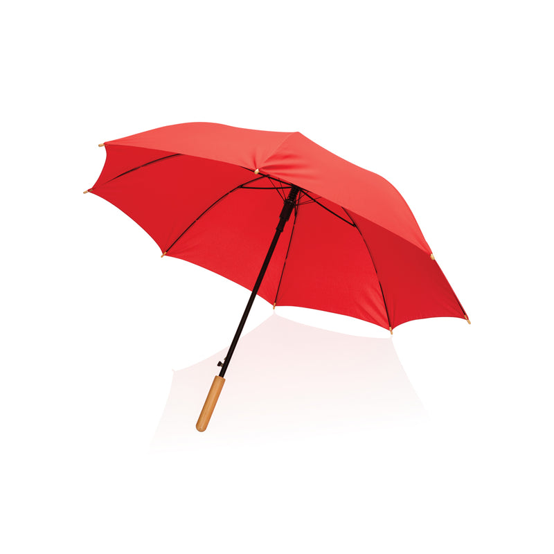 Load image into Gallery viewer, 23&quot; Impact AWARE™ RPET 190T auto open bamboo umbrella - Custom Wood Designs
