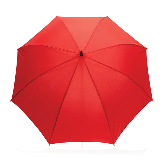 23" Impact AWARE™ RPET 190T auto open bamboo umbrella - Custom Wood Designs