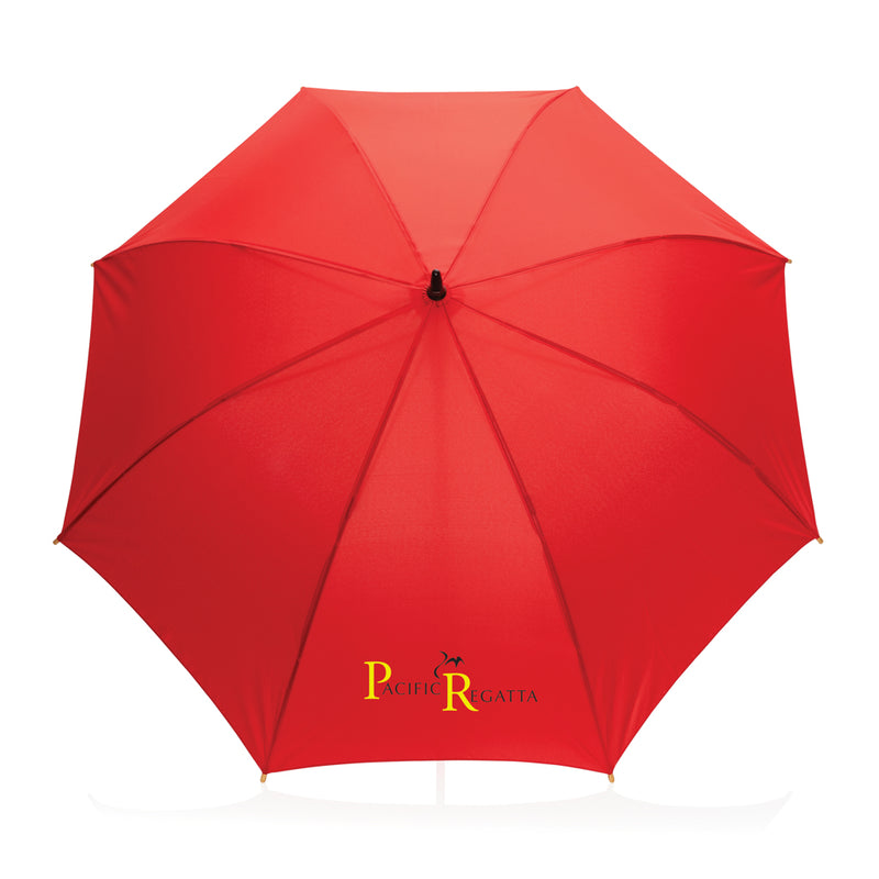 Load image into Gallery viewer, 23&quot; Impact AWARE™ RPET 190T auto open bamboo umbrella - Custom Wood Designs
