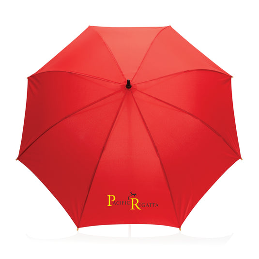 23" Impact AWARE™ RPET 190T auto open bamboo umbrella - Custom Wood Designs