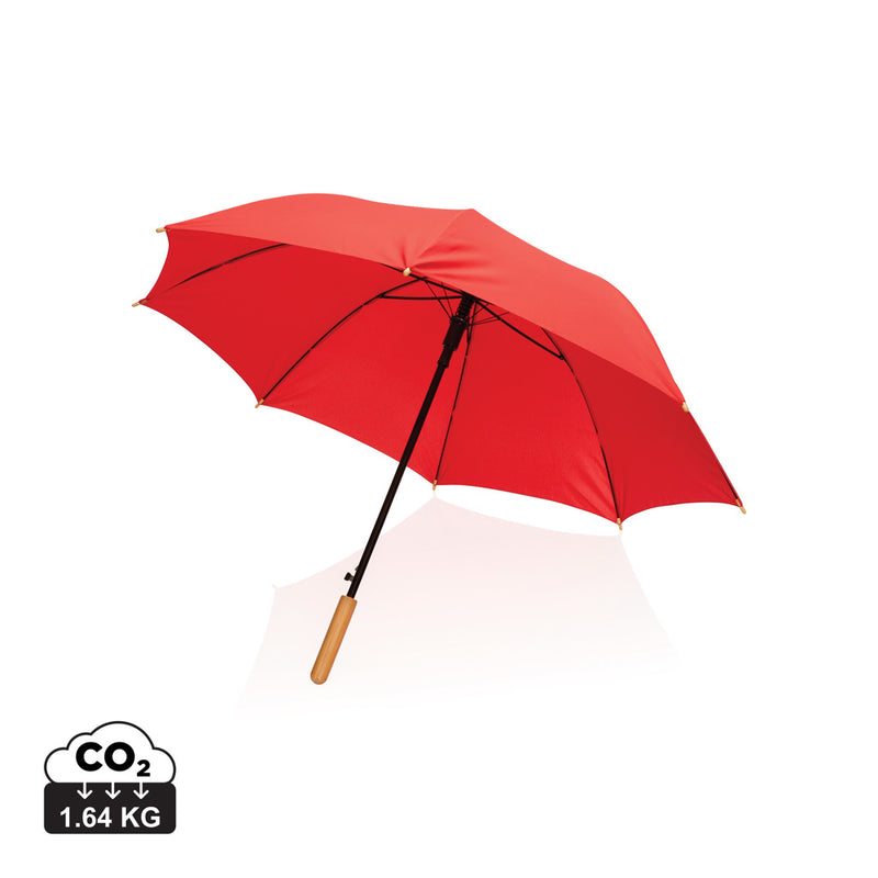 Load image into Gallery viewer, 23&quot; Impact AWARE™ RPET 190T auto open bamboo umbrella - Custom Wood Designs
