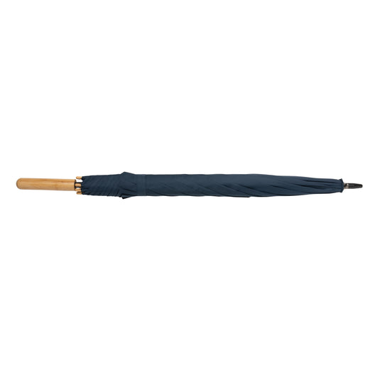 23" Impact AWARE™ RPET 190T auto open bamboo umbrella - Custom Wood Designs