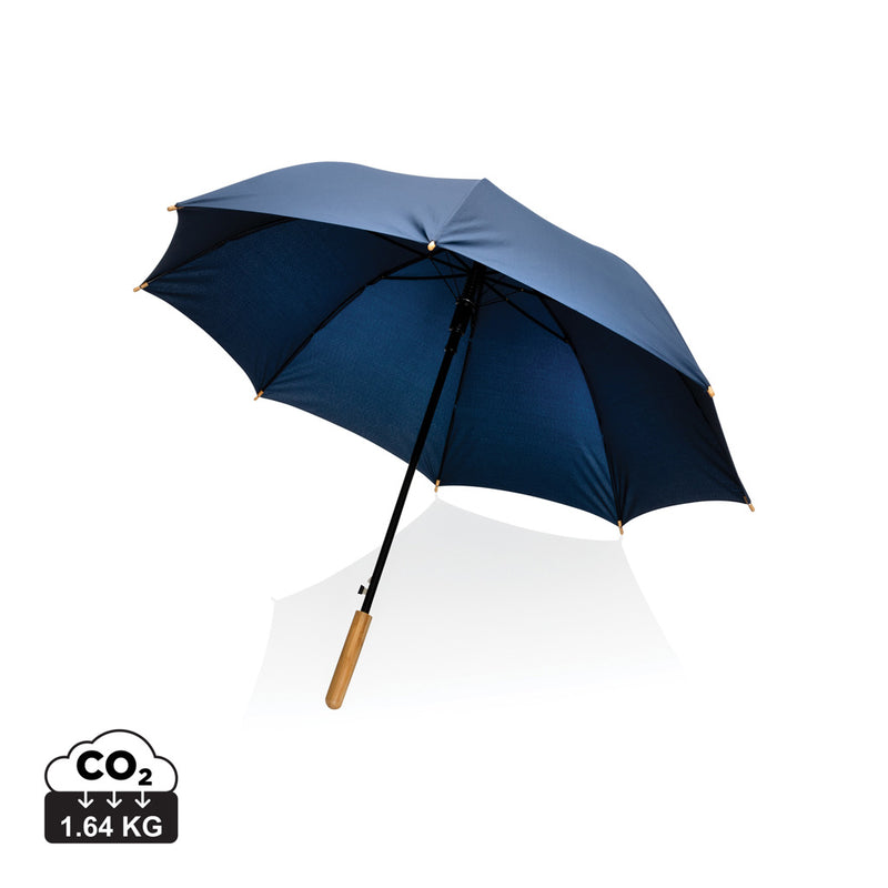 Load image into Gallery viewer, 23&quot; Impact AWARE™ RPET 190T auto open bamboo umbrella - Custom Wood Designs
