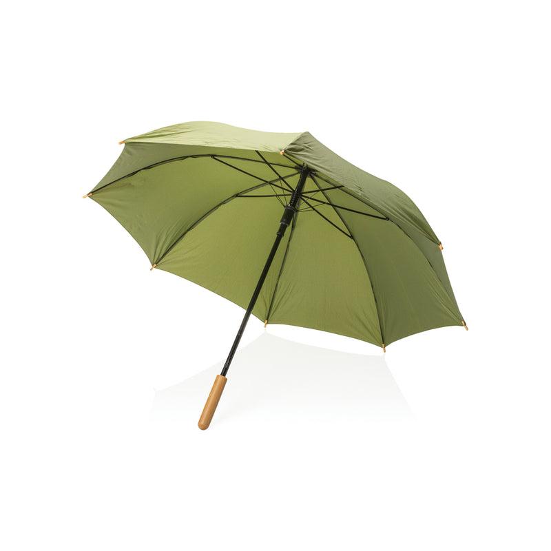Load image into Gallery viewer, 23&quot; Impact AWARE™ RPET 190T auto open bamboo umbrella - Custom Wood Designs
