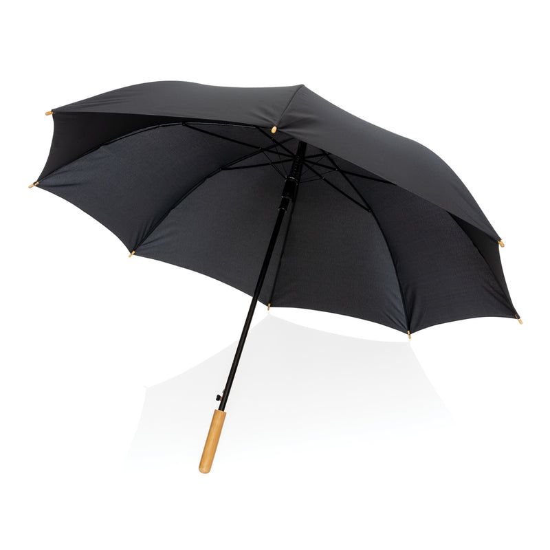 Load image into Gallery viewer, 27&quot; Impact AWARE™ RPET 190T auto open bamboo umbrella - Custom Wood Designs
