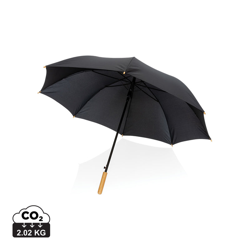 Load image into Gallery viewer, 27&quot; Impact AWARE™ RPET 190T auto open bamboo umbrella - Custom Wood Designs
