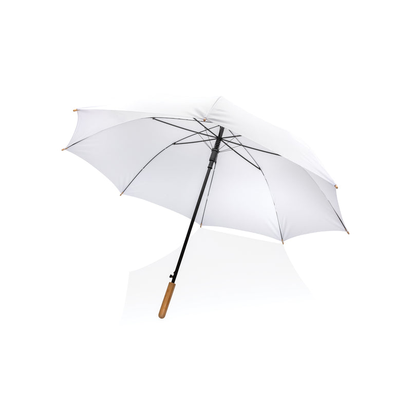 Load image into Gallery viewer, 27&quot; Impact AWARE™ RPET 190T auto open bamboo umbrella - Custom Wood Designs
