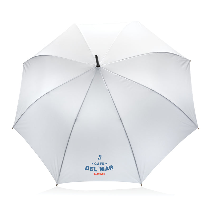 Load image into Gallery viewer, 27&quot; Impact AWARE™ RPET 190T auto open bamboo umbrella - Custom Wood Designs
