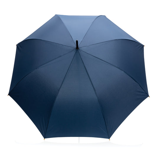27" Impact AWARE™ RPET 190T auto open bamboo umbrella - Custom Wood Designs