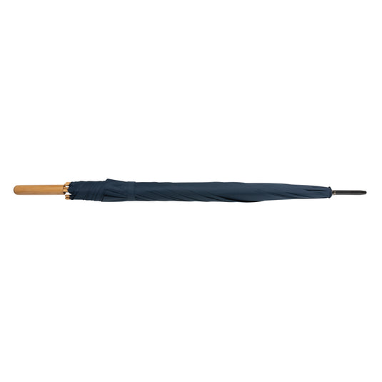 27" Impact AWARE™ RPET 190T auto open bamboo umbrella - Custom Wood Designs