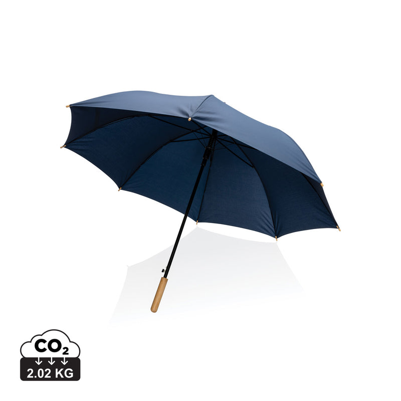 Load image into Gallery viewer, 27&quot; Impact AWARE™ RPET 190T auto open bamboo umbrella - Custom Wood Designs
