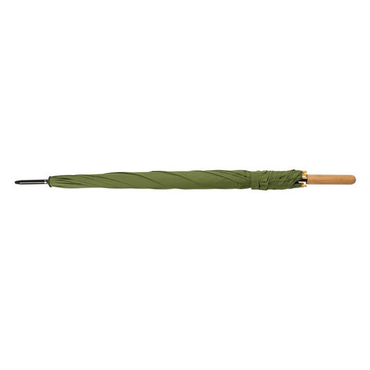 27" Impact AWARE™ RPET 190T auto open bamboo umbrella - Custom Wood Designs