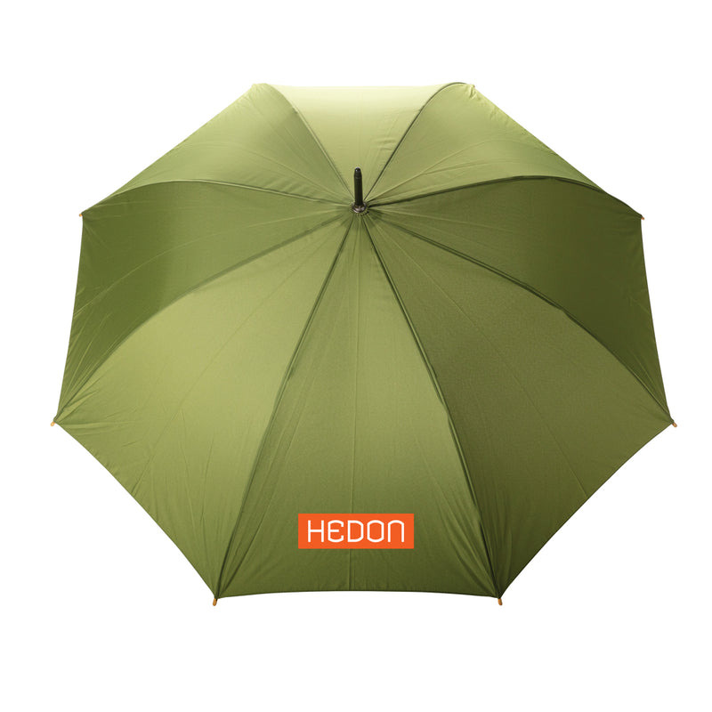 Load image into Gallery viewer, 27&quot; Impact AWARE™ RPET 190T auto open bamboo umbrella - Custom Wood Designs
