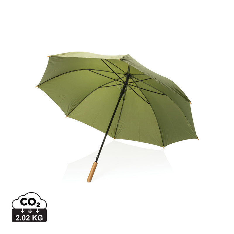 Load image into Gallery viewer, 27&quot; Impact AWARE™ RPET 190T auto open bamboo umbrella - Custom Wood Designs
