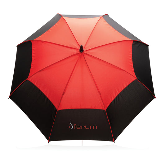 27" Impact AWARE™ RPET 190T auto open stormproof umbrella - Custom Wood Designs