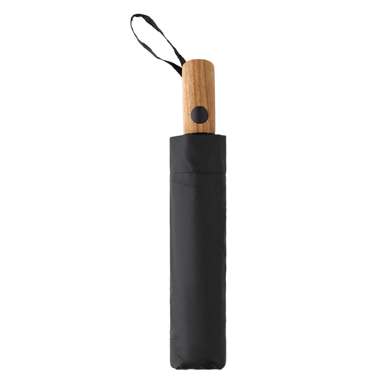 Load image into Gallery viewer, Kaycey 21&quot; AWARE™ RPET Acacia wood mini auto open umbrella - Custom Wood Designs
