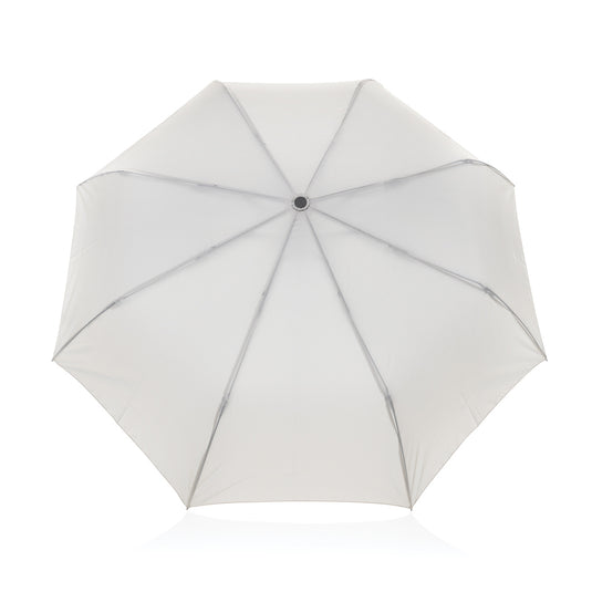 Kaycey 21" AWARE™ RPET Acacia wood mini auto open umbrella - Custom Wood Designs