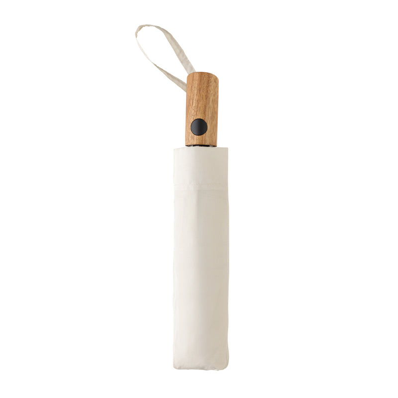 Load image into Gallery viewer, Kaycey 21&quot; AWARE™ RPET Acacia wood mini auto open umbrella - Custom Wood Designs
