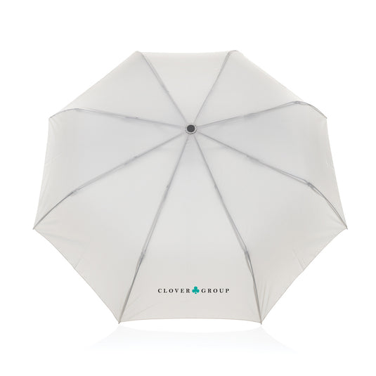 Kaycey 21" AWARE™ RPET Acacia wood mini auto open umbrella - Custom Wood Designs