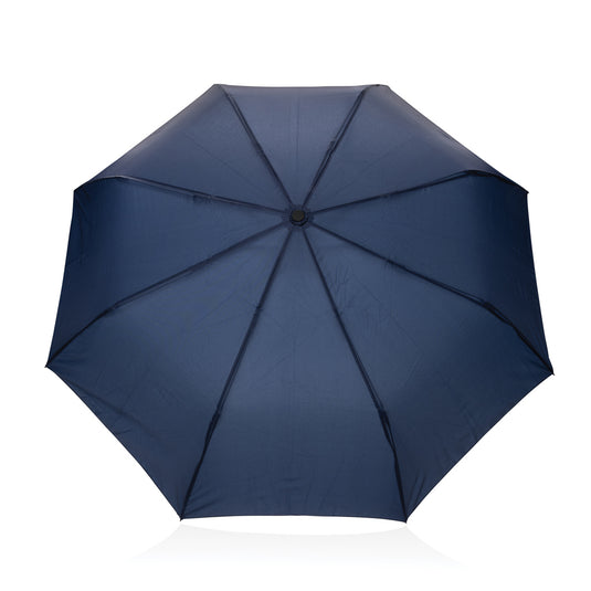 Kaycey 21" AWARE™ RPET Acacia wood mini auto open umbrella - Custom Wood Designs