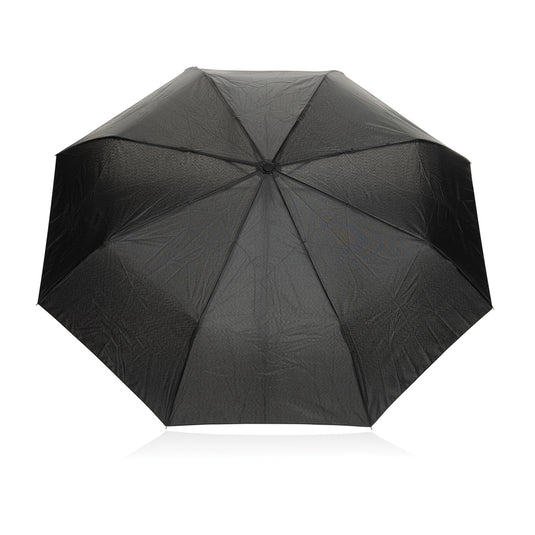 Yara 21" AWARE™ RPET solid colour umbrella with carabiner - Custom Wood Designs