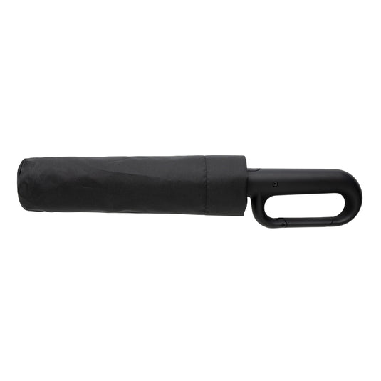 Yara 21" AWARE™ RPET solid colour umbrella with carabiner - Custom Wood Designs