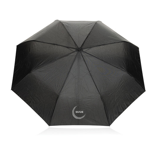 Yara 21" AWARE™ RPET solid colour umbrella with carabiner - Custom Wood Designs