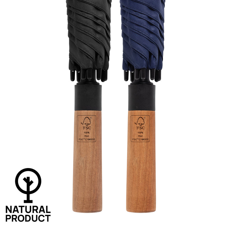 Load image into Gallery viewer, Tony  Aware™ RPET 30 inch acacia auto open umbrella - Custom Wood Designs
