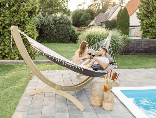 Luxury XXL Fat Hammock & Olymp Wooden Stand Set - Custom Wood Designs Luxury XXL Fat Hammock & Olymp Wooden Stand Set made from [material] –  [use_case] | Custom Wood Designs