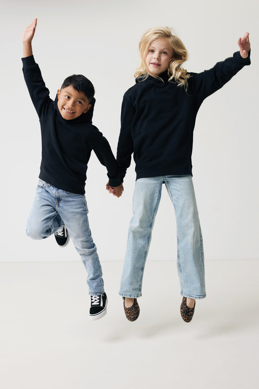 Kids recycled cotton hoodie with sidepockets - Custom Wood Designs