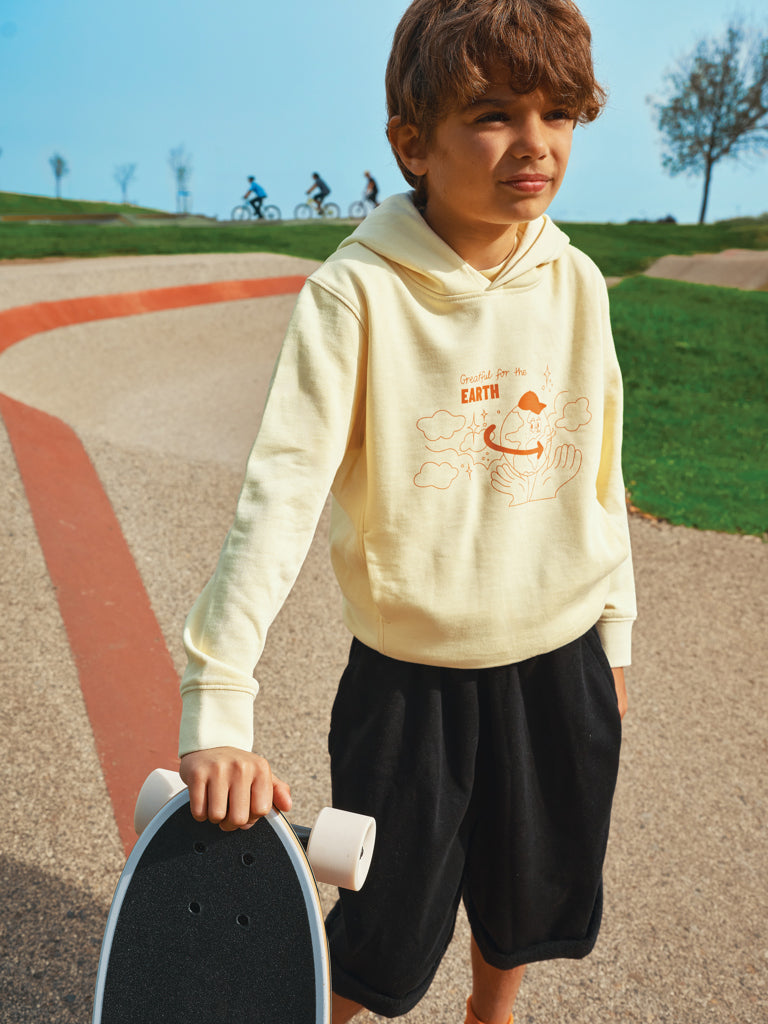 Load image into Gallery viewer, Kids recycled cotton hoodie with sidepockets - Custom Wood Designs
