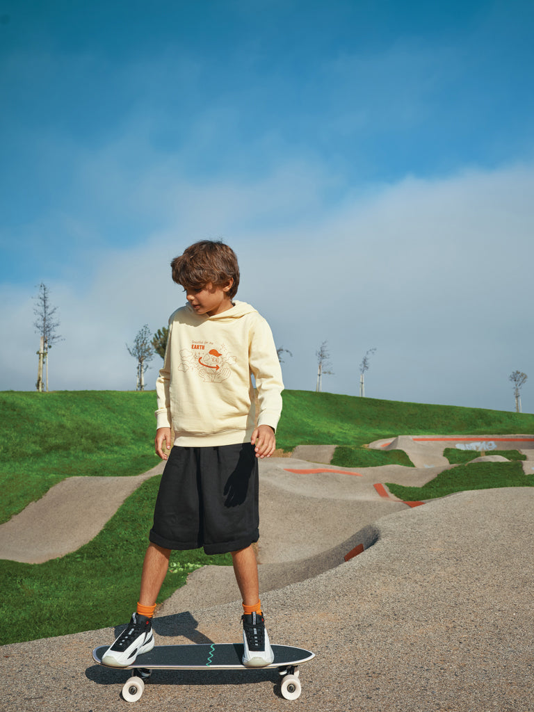 Load image into Gallery viewer, Kids recycled cotton hoodie with sidepockets - Custom Wood Designs
