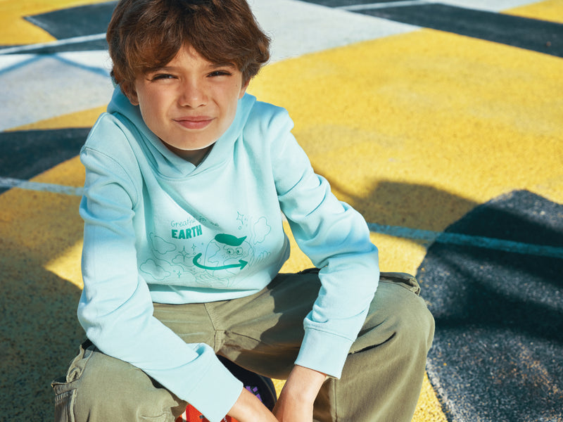 Load image into Gallery viewer, Kids recycled cotton hoodie with sidepockets - Custom Wood Designs
