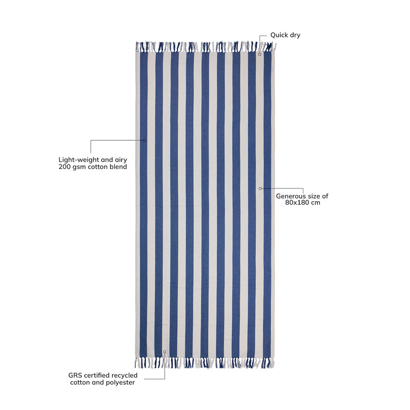 Load image into Gallery viewer, Ornos GRS recycled cotton hammam towel - Custom Wood Designs
