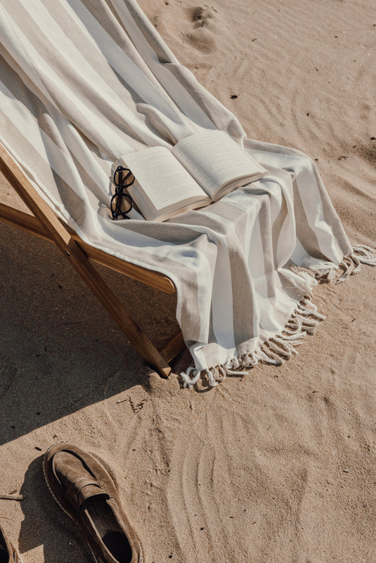 Ornos GRS recycled cotton hammam towel - Custom Wood Designs