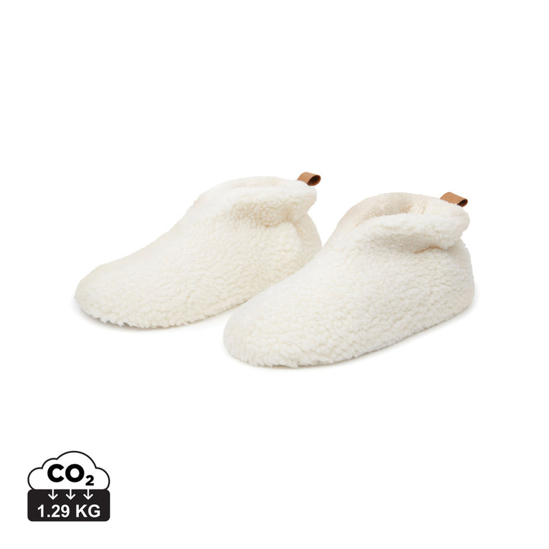 Load image into Gallery viewer, RCS recycled cosy PET slippers with elastic back and soft pile finish
