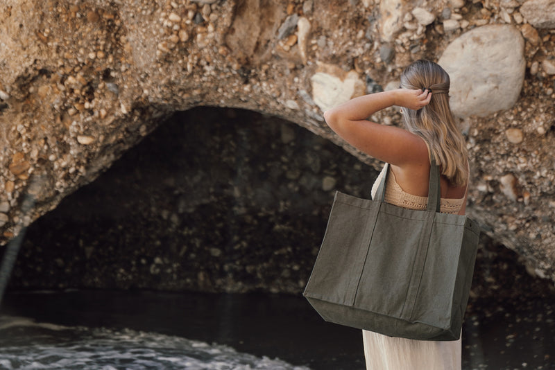 Load image into Gallery viewer, Hil AWARE™ recycled canvas maxi tote bag - Custom Wood Designs

