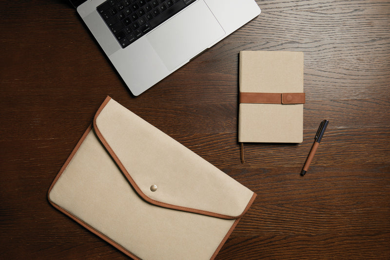 Load image into Gallery viewer, Bosle GRS recycled canvas 16&quot; laptop sleeve - Custom Wood Designs
