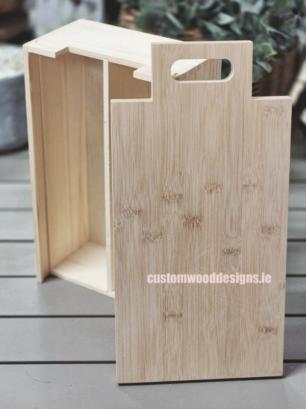 Load image into Gallery viewer, 2 in 1 Wooden Wine gift box and cheese board-Bottle box
