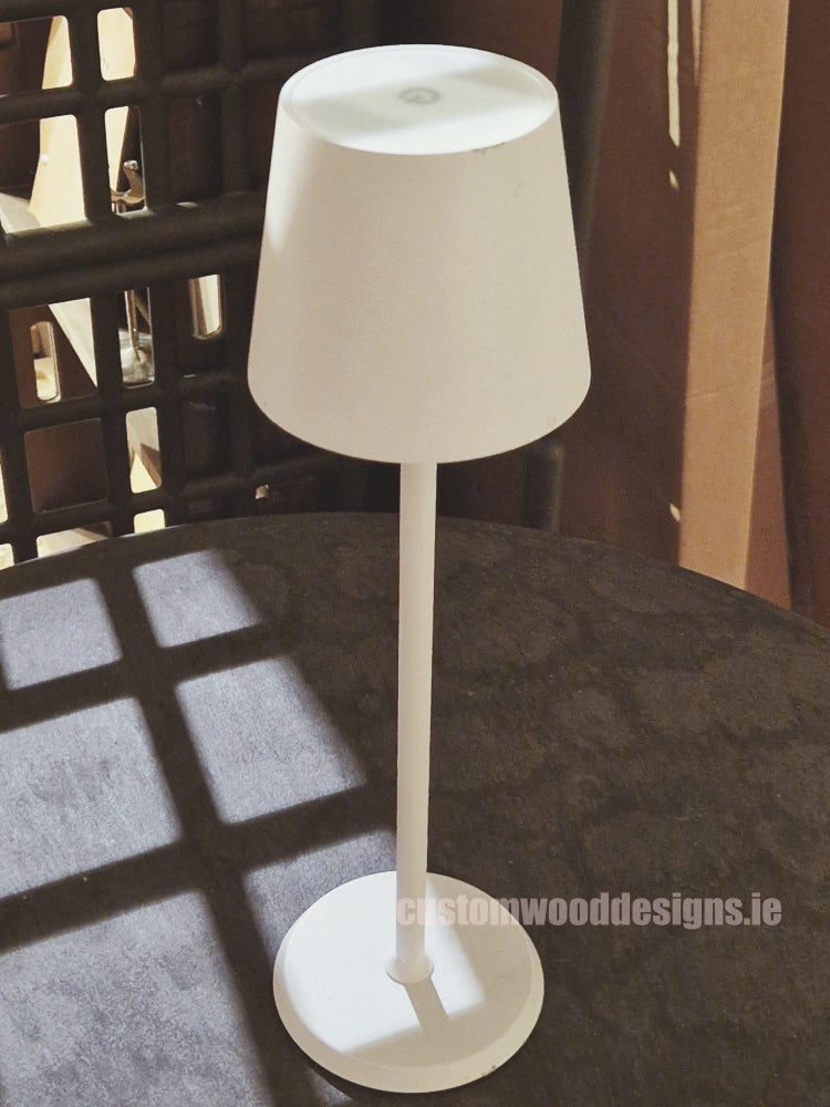 Load image into Gallery viewer, Cordless rechargeable LED table lamp  for restaurant and hotel tables – available from Custom Wood Designs Ireland
