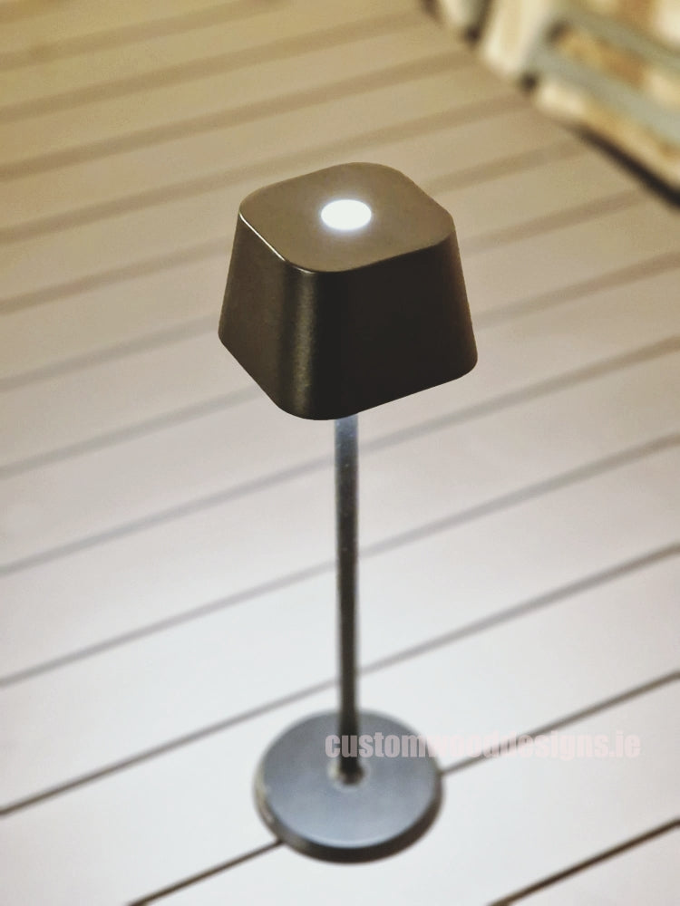 Load image into Gallery viewer, Cordless rechargeable LED table lamp in black for restaurant and hotel tables – available from Custom Wood Designs Ireland
