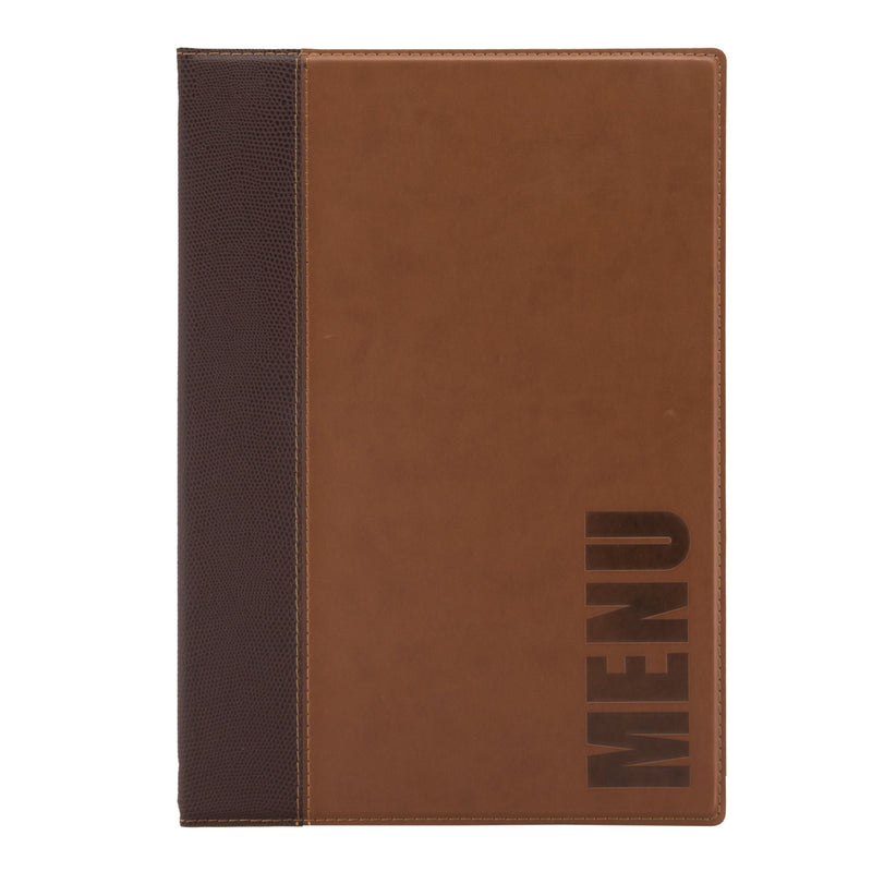 Load image into Gallery viewer, Leather style menu A4 pack of 10 Light Brown Custom Wood Designs black-leather-style-menu-a4-pack-of-10-53613271318871

