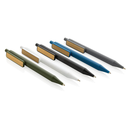 Pen with wooden bamboo clip pack of 500 Custom Wood Designs __label: Multibuy black-pen-with-wooden-bamboo-clip-pack-of-500-53613180420439