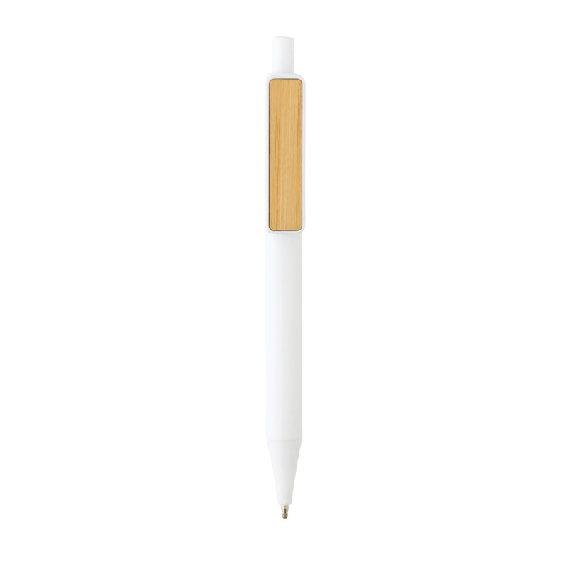 Load image into Gallery viewer, Pen with wooden bamboo clip pack of 500 White Custom Wood Designs __label: Multibuy black-pen-with-wooden-bamboo-clip-pack-of-500-53613184352599
