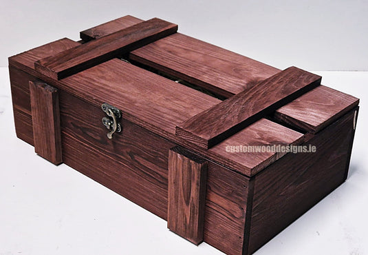 Rustic Bottle Box - Burgundy Double x 25 Bottle box Custom Wood Designs __label: Multibuy Bottle Box gift box Gift Boxes wooden Box bottle-box-default-title-rustic-bottle-box-burgundy-double-53613466485079_2932dbfb-2fdc-4620-982b-0972f7913d55