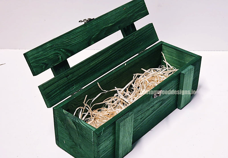 Load image into Gallery viewer, Rustic Bottle Box - Green Single x 25 Bottle box Custom Wood Designs __label: Multibuy Bottle Boxes Gift Boxes bottle-box-default-title-rustic-bottle-box-green-single-52613802230103
